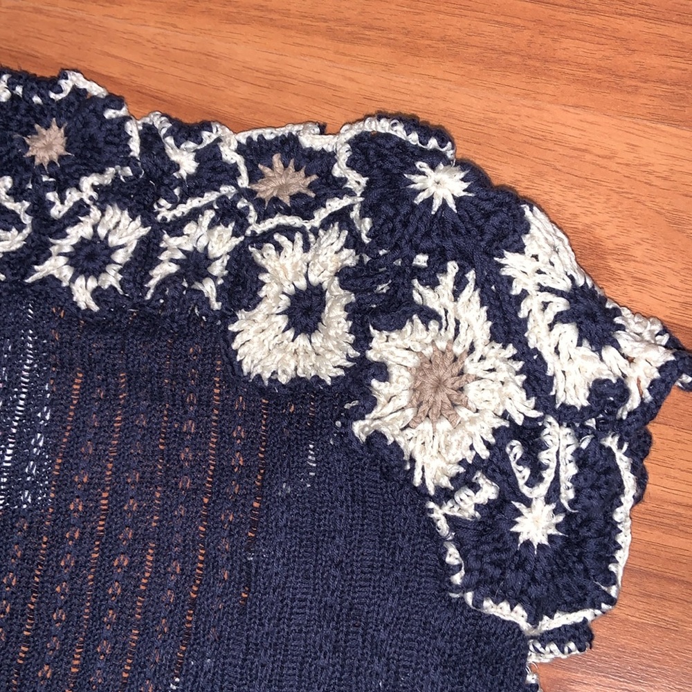 NWT Anthropologie Guinevere Crocheted Sweater Top - Picture 7 of 7